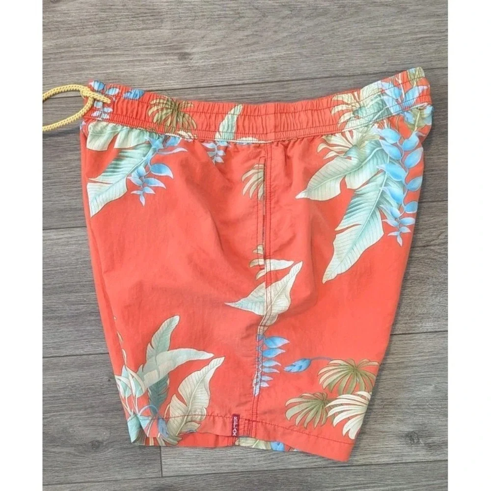 Tommy Bahama Relax XL‎ Swim Trunks Floral Nylon Orange Inside Pocket Cargo Lined